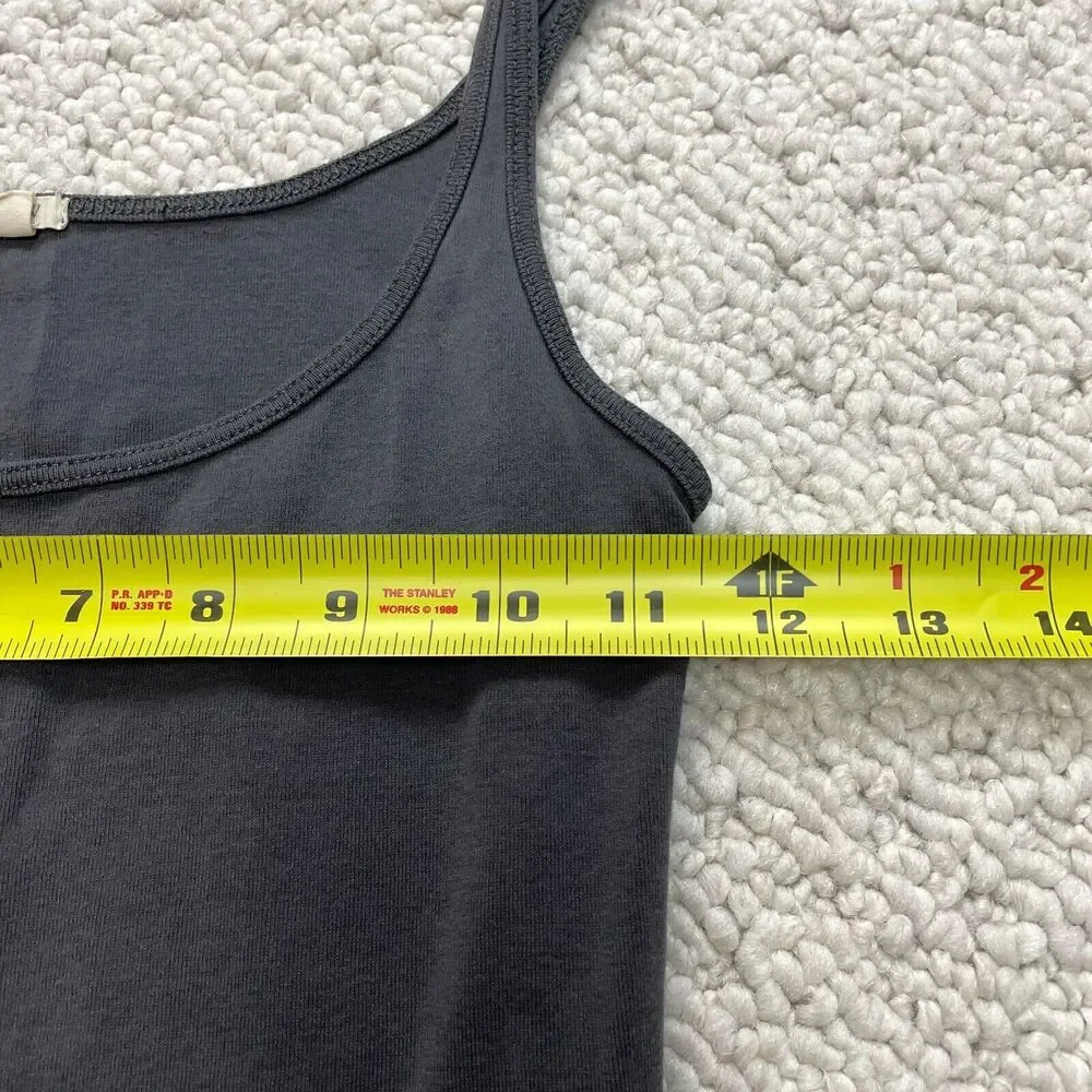 J.Crew Tank Top Shirt Girls Medium Dark Gray Charcoal Sleeveless Comfort Cotton